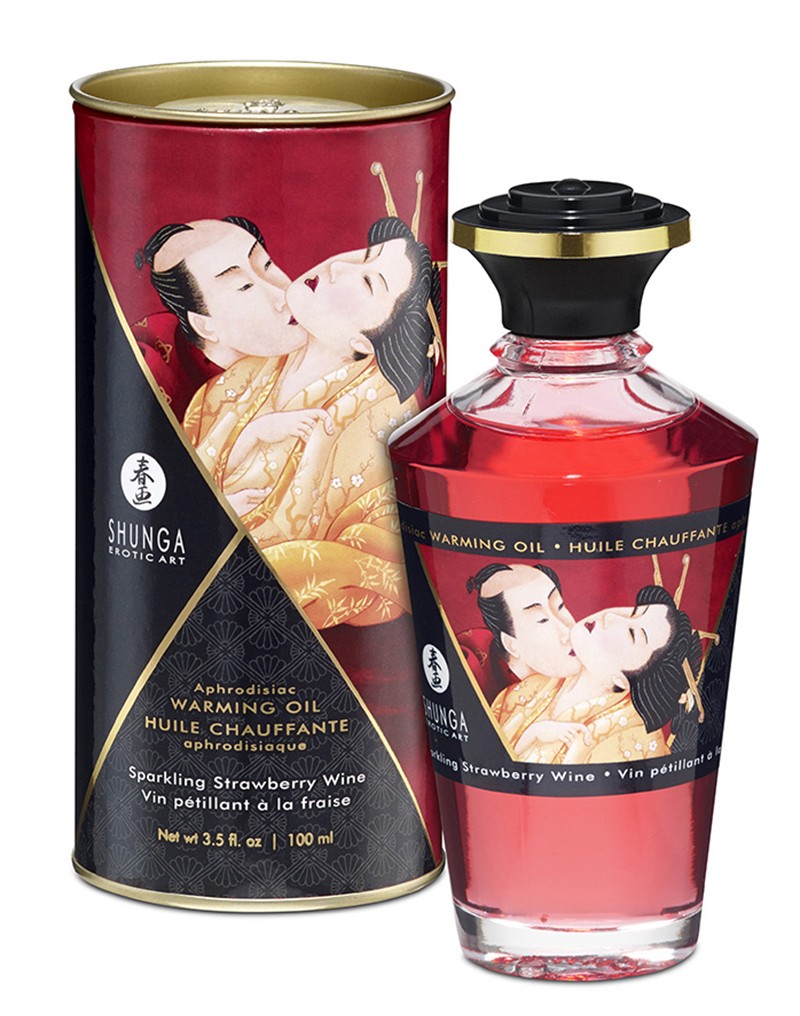 Shunga - Wärmendes Öl - Sparkling Strawberry Wine - 100 ml