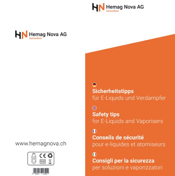 Hemag Nova Sicherheitstipps Liquids & Verdampfer Flyer