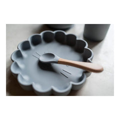 SOINA Silikonteller Eden mit Saugnapf, pearl grey