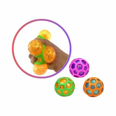 Squeeze Glitzer Ball mit Netz 8cm