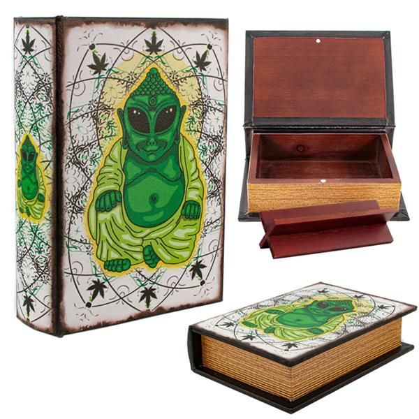 Buch Versteck Holzbox, High Budda