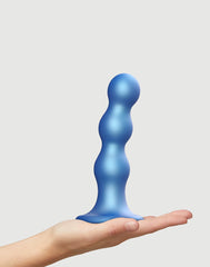 Strap-On-Me - Dildo Plug Balls Größe L - Metallisches Blau