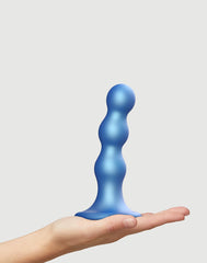 Strap-On-Me - Dildo Plug Balls Größe M - Metallisches Blau