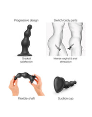 Strap-On-Me - Dildo Plug Beads Größe XL - Schwarz
