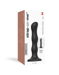 Strap-On-Me - Geisha Balls - Dildo mit rotierenden Kugeln Größe M - Schwarz