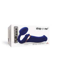 Strap-On-Me - Multi Orgasm - Strap-On Vibrator mit Leckstimulator Größe L - Blau