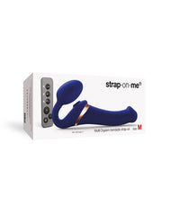2: Strap-On-Me - Multi Orgasm - Strap-On Vibrator mit Leckstimulator Größe M - Blau
