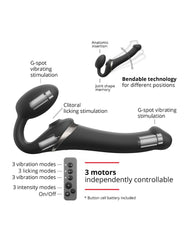 Strap-On-Me - Multi Orgasm - Strap-On Vibrator mit Leckstimulator Größe S - Schwarz