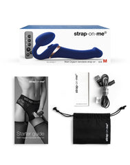 Strap-On-Me - Multi Orgasm - Strap-On Vibrator mit Leckstimulator Größe XL - Blau
