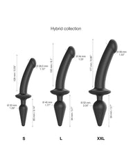Strap-On-Me - Semirealistischer Switch Plug-In - 2-in-1 Dildo & Butt Plug Größe S - Schwarz