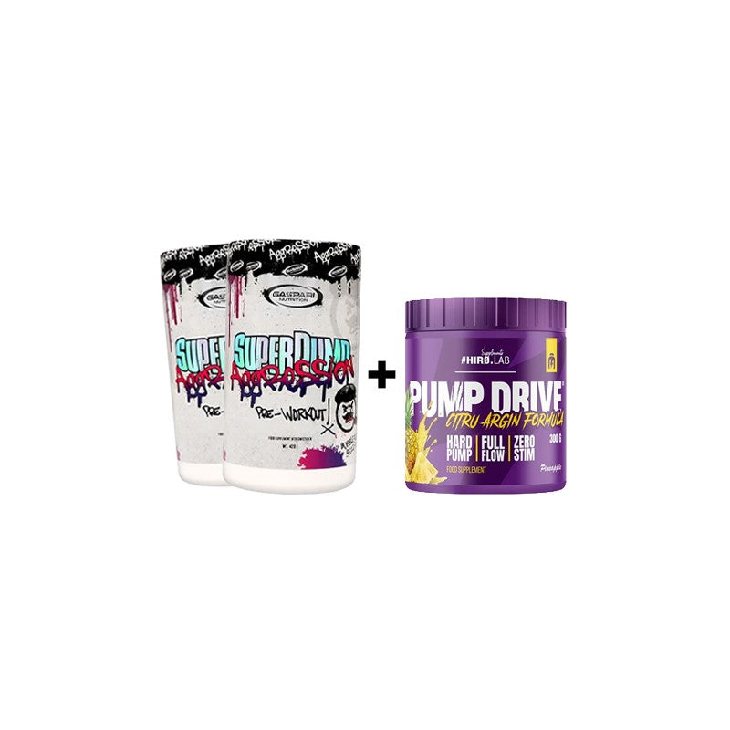 Super Pump Aggression - 420g - Bubblegum Geezer x2 + Pump Drive - 300g - Pineapple FREE