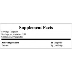 Taurine 1000mg - 250vcaps x12