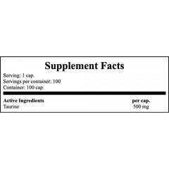 Taurine 500mg - 100caps x12