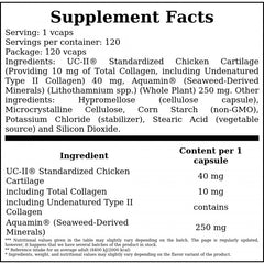 UC-II Collagen Typu II 40mg - 120vcaps.