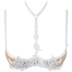 V-9641 bra white with open cups