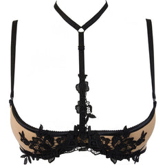 V-9661 bra black with open cups