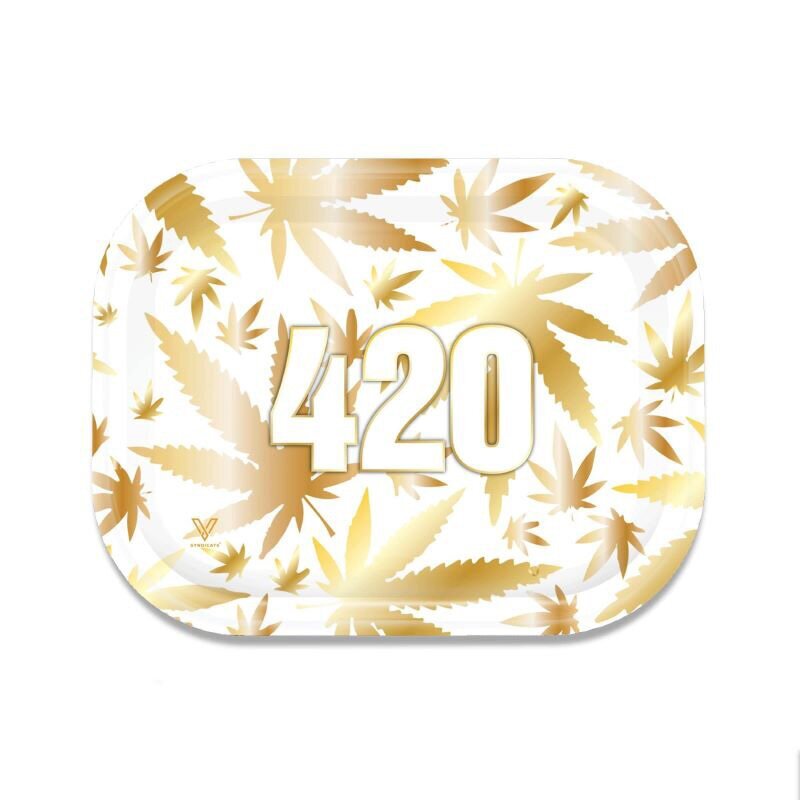 V Syndicate - Metal Rolling Tray - 18 x 14cm - 420 Gold