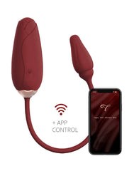 Viotec – Flora – Tragbarer Vibrator mit App-Steuerung – Gold und Weinrot