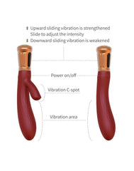 Viotec - Mina - Rabbit-Vibrator - Gold und Weinrot