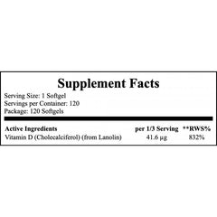 Vitamin D3-5000 IU - 120 softgels