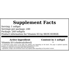 Vitamin D3 K2MK7 10 000 iu - 240softgels x12