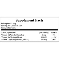 Vitamin D3&K2 1000 IU - 120vegcaps.