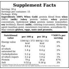 Whey Gold Standard Bag - 480g - Banana x4