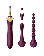 ZALO - Bess 2 - Heizendes Klitoris-Massagegerät mit 4 Aufsätzen - Violett