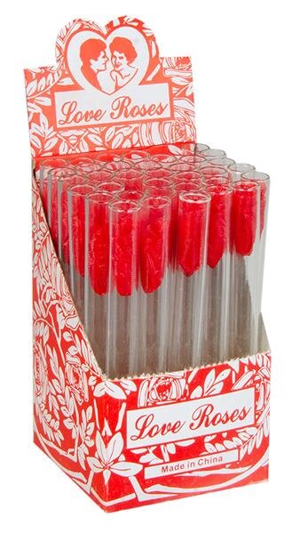 Ziehrohr Glas - Love Roses - 100mm - Display - 36 Stück
