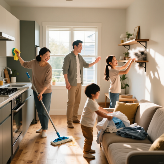Familienfreundliche Reinigungsroutinen für beschäftigte Haushalte