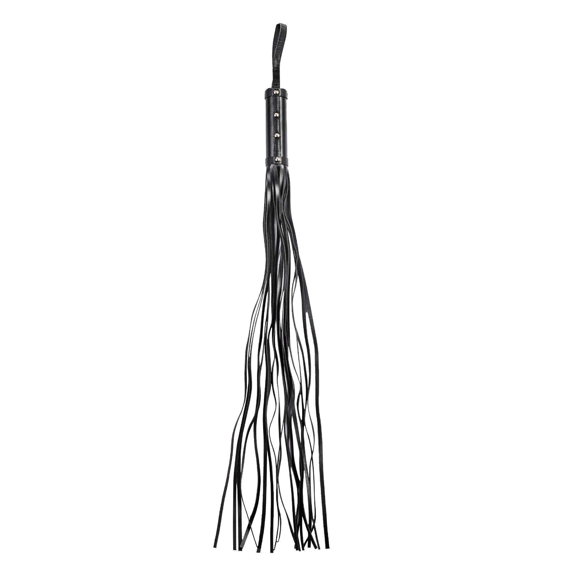 Rimba Bondage Play - Peitsche mit 19 Saiten (80 cm) - Schwarz