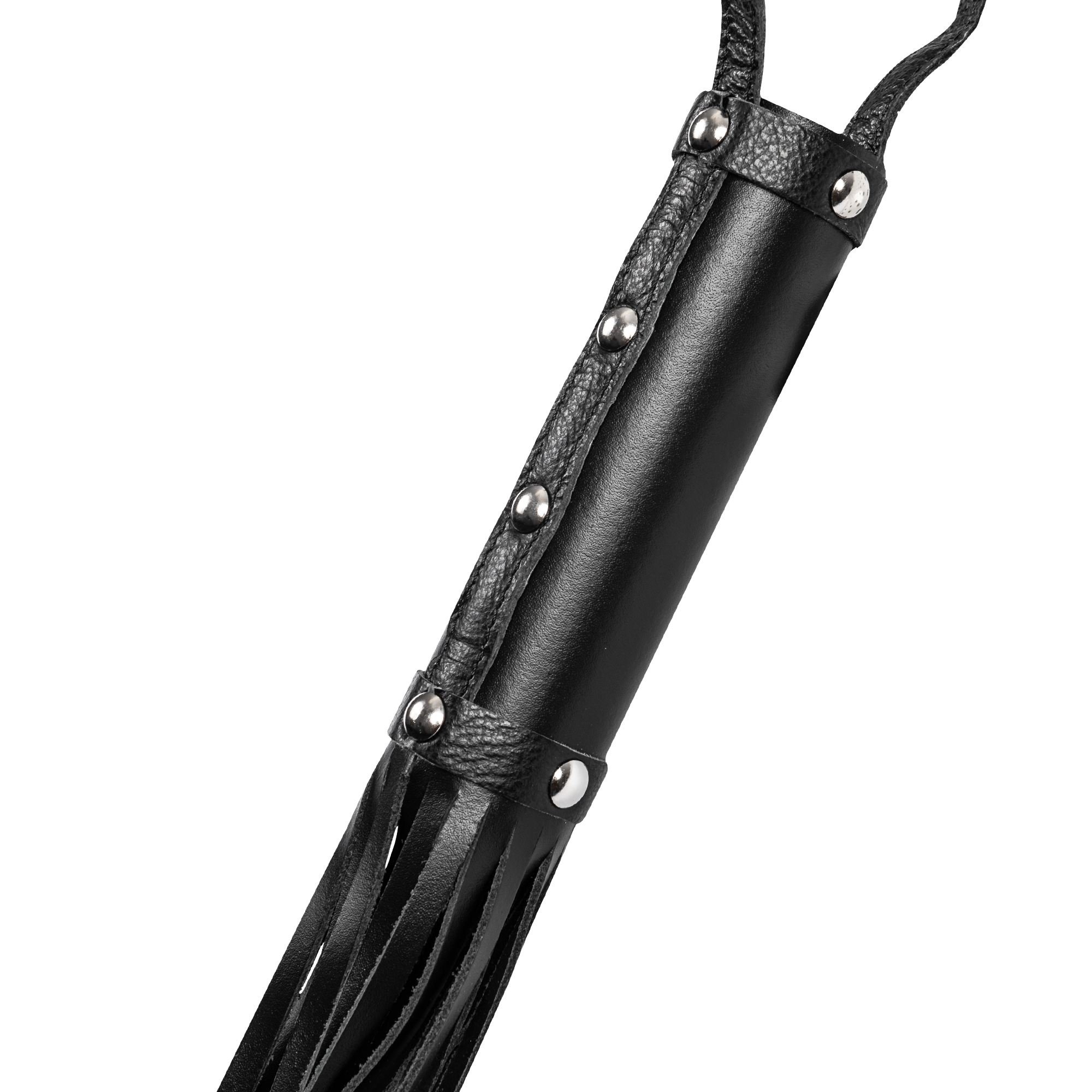 Rimba Bondage Play - Peitsche mit 19 Saiten (80 cm) - Schwarz