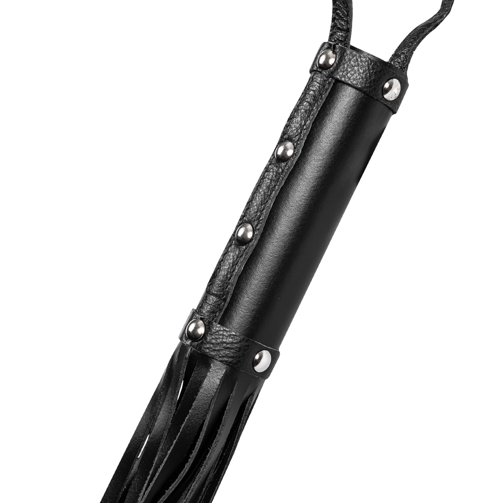 Rimba Bondage Play - Peitsche mit 19 Saiten (80 cm) - Schwarz