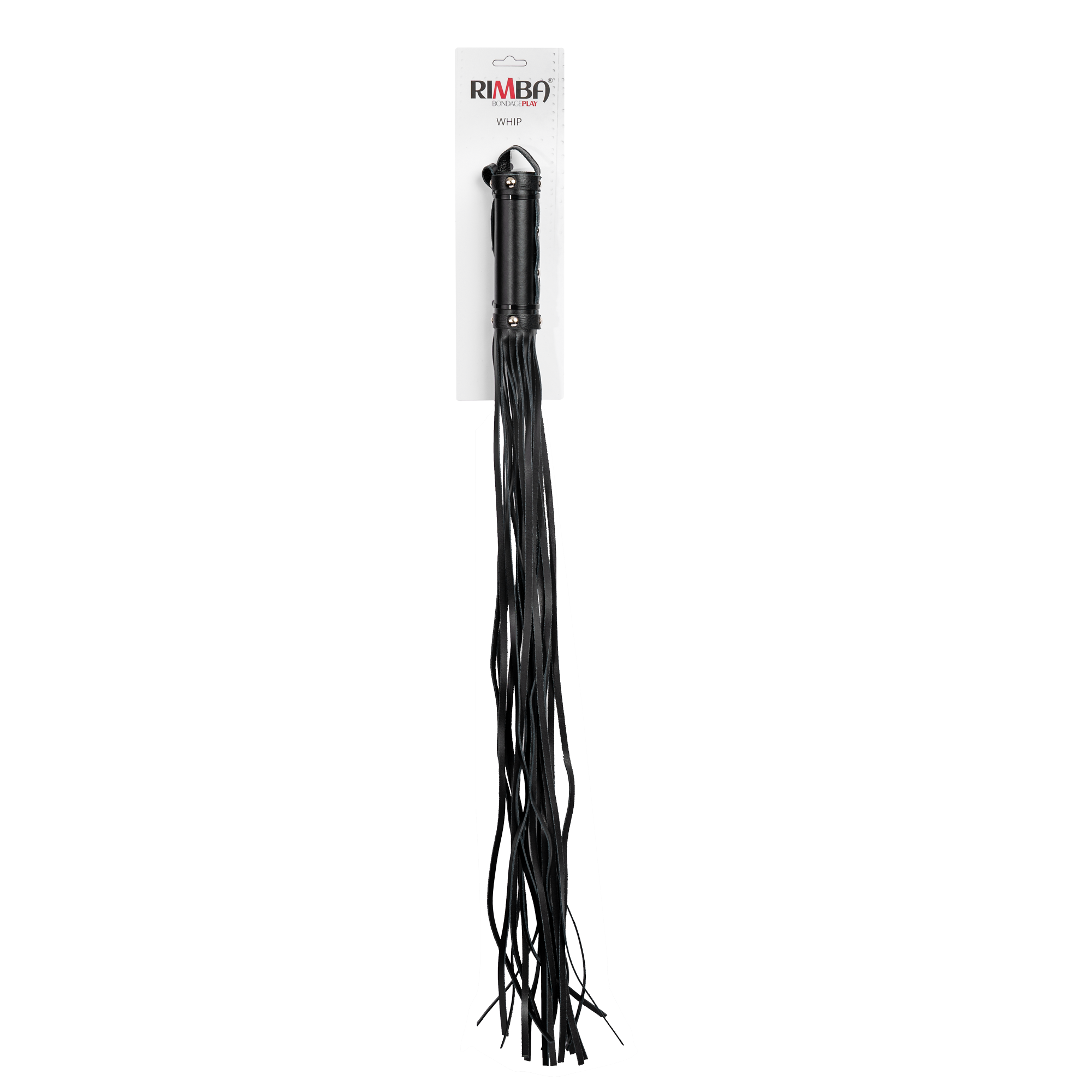 Rimba Bondage Play - Peitsche mit 19 Saiten (80 cm) - Schwarz