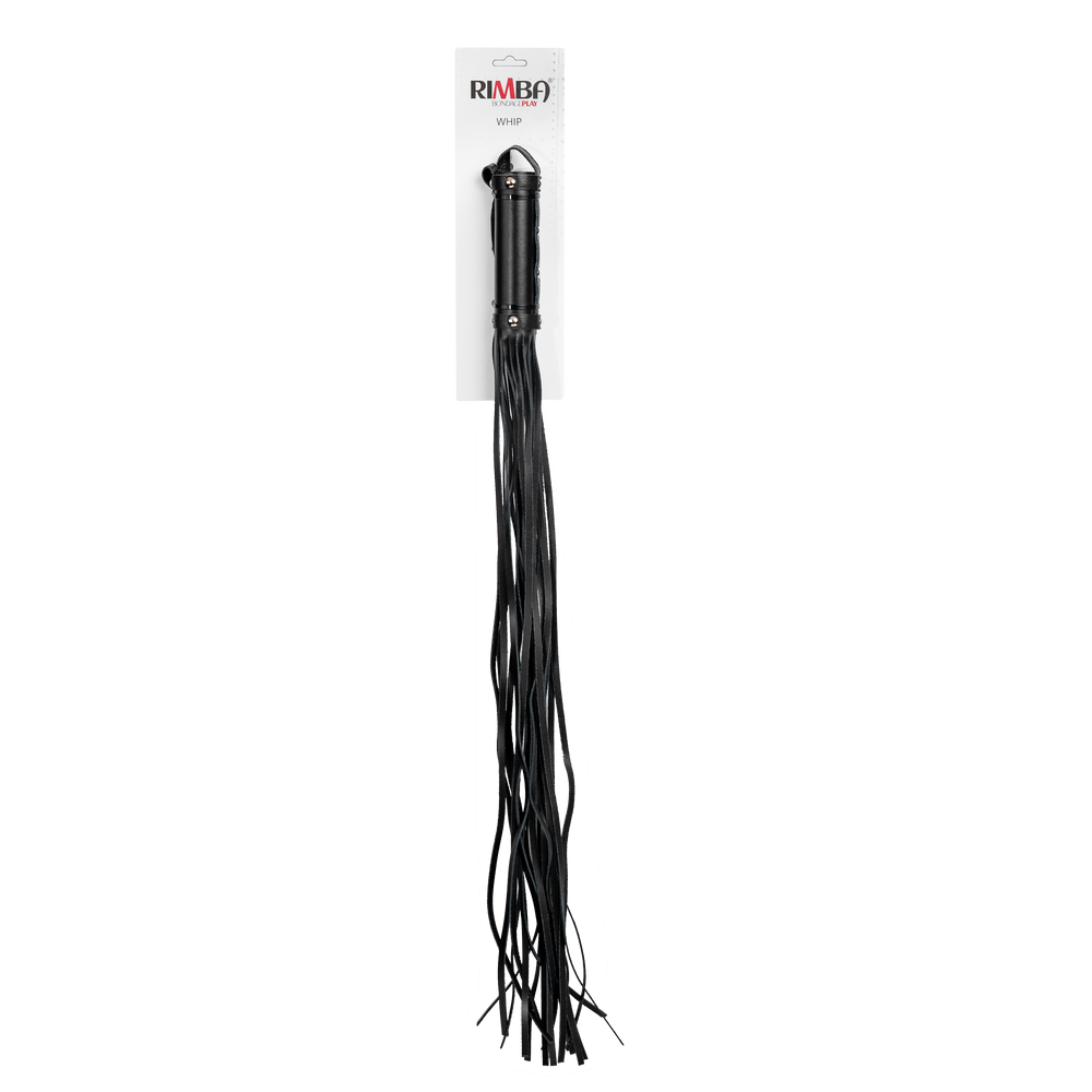 Rimba Bondage Play - Peitsche mit 19 Saiten (80 cm) - Schwarz