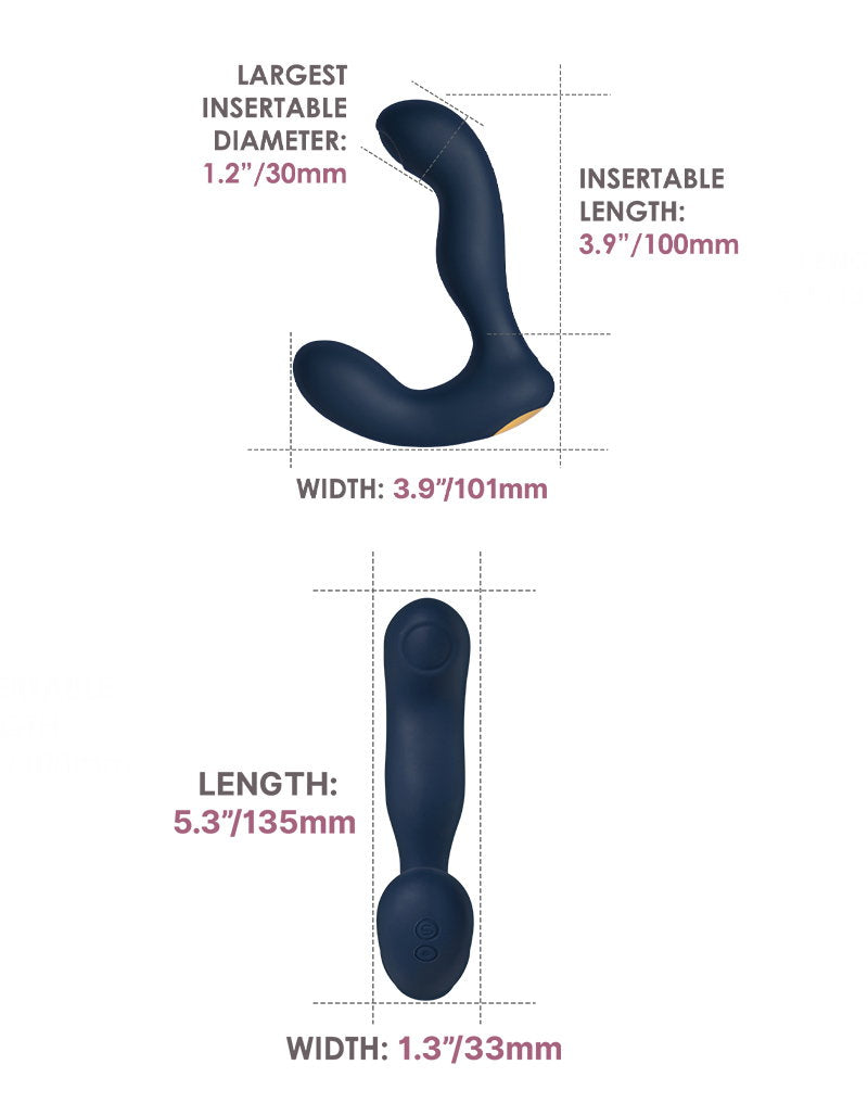 SVAKOM - Iker Neo - Interaktiver pulsierender Prostata-Vibrator, App-Steuerung - Marineblau