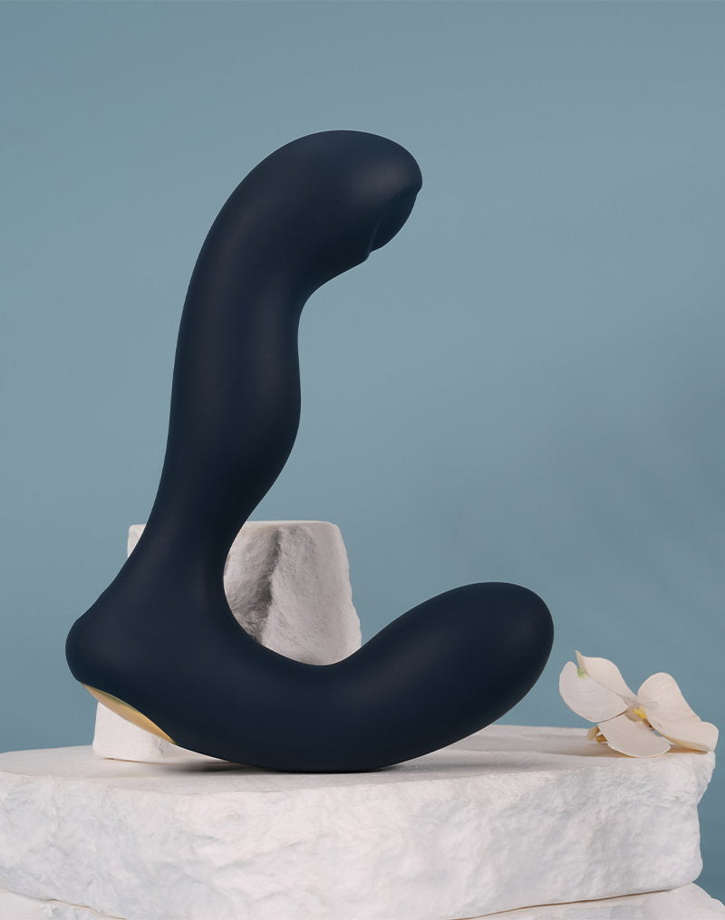 12: SVAKOM - Iker Neo - Interaktiver pulsierender Prostata-Vibrator, App-Steuerung - Marineblau
