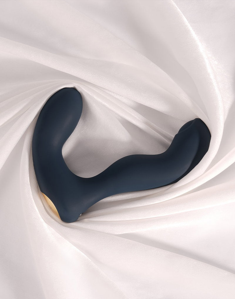 SVAKOM - Iker Neo - Interaktiver pulsierender Prostata-Vibrator, App-Steuerung - Marineblau