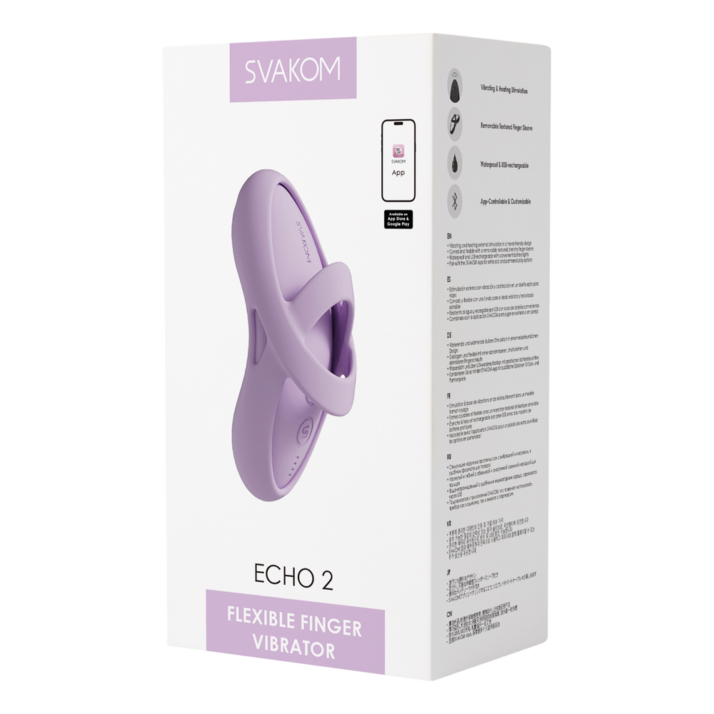 SVAKOM - Echo 2 - Flexibler Finger-Vibrator, App-Steuerung - Pink Lilac