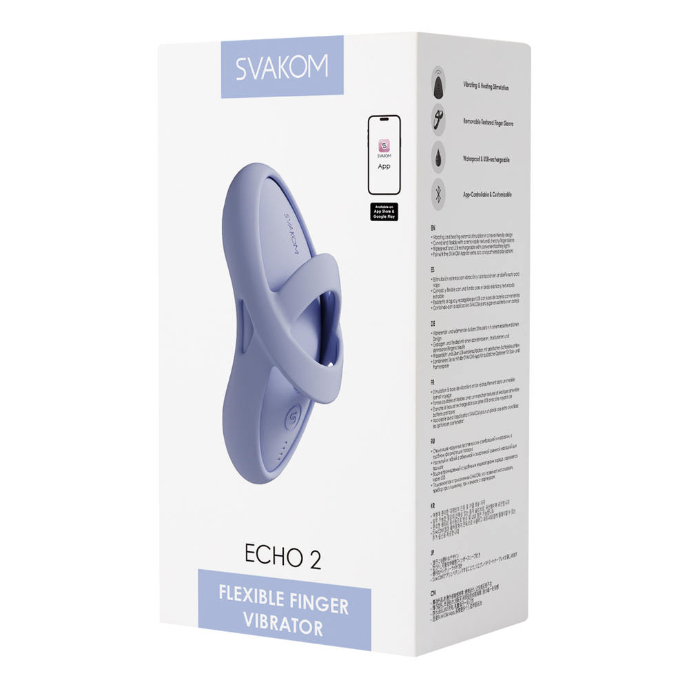 8: SVAKOM - Echo 2 - Flexibler Finger-Vibrator, App-Steuerung - Sky Blue