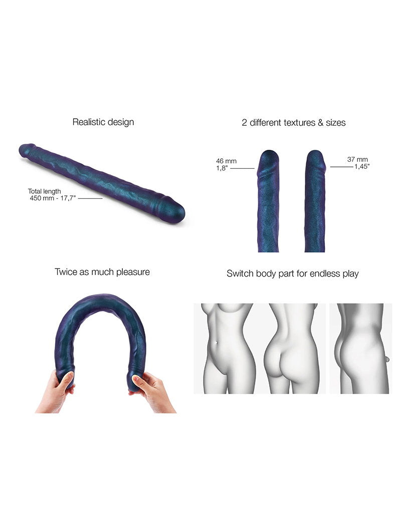 Strap-On-Me - Double Dong Realistischer Dildo - Violet Metallic