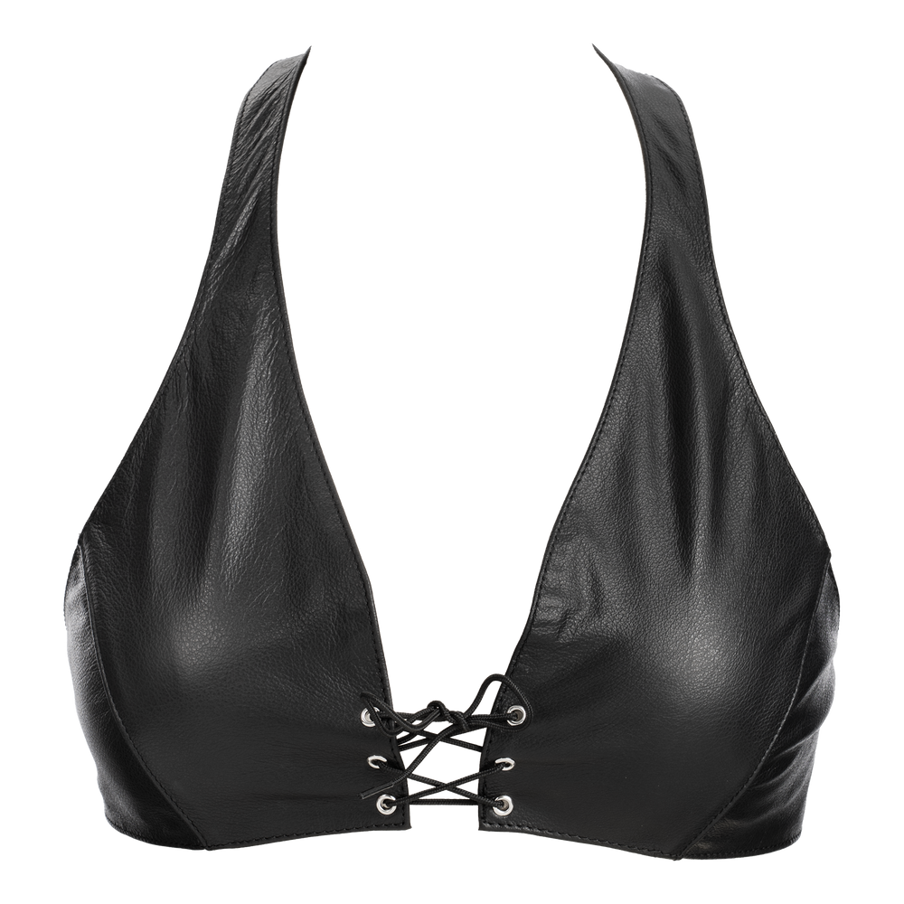 4: Rimba Bondage Play – Leder-Bustier mit Schnürung – Schwarz