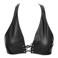 4: Rimba Bondage Play – Leder-Bustier mit Schnürung – Schwarz