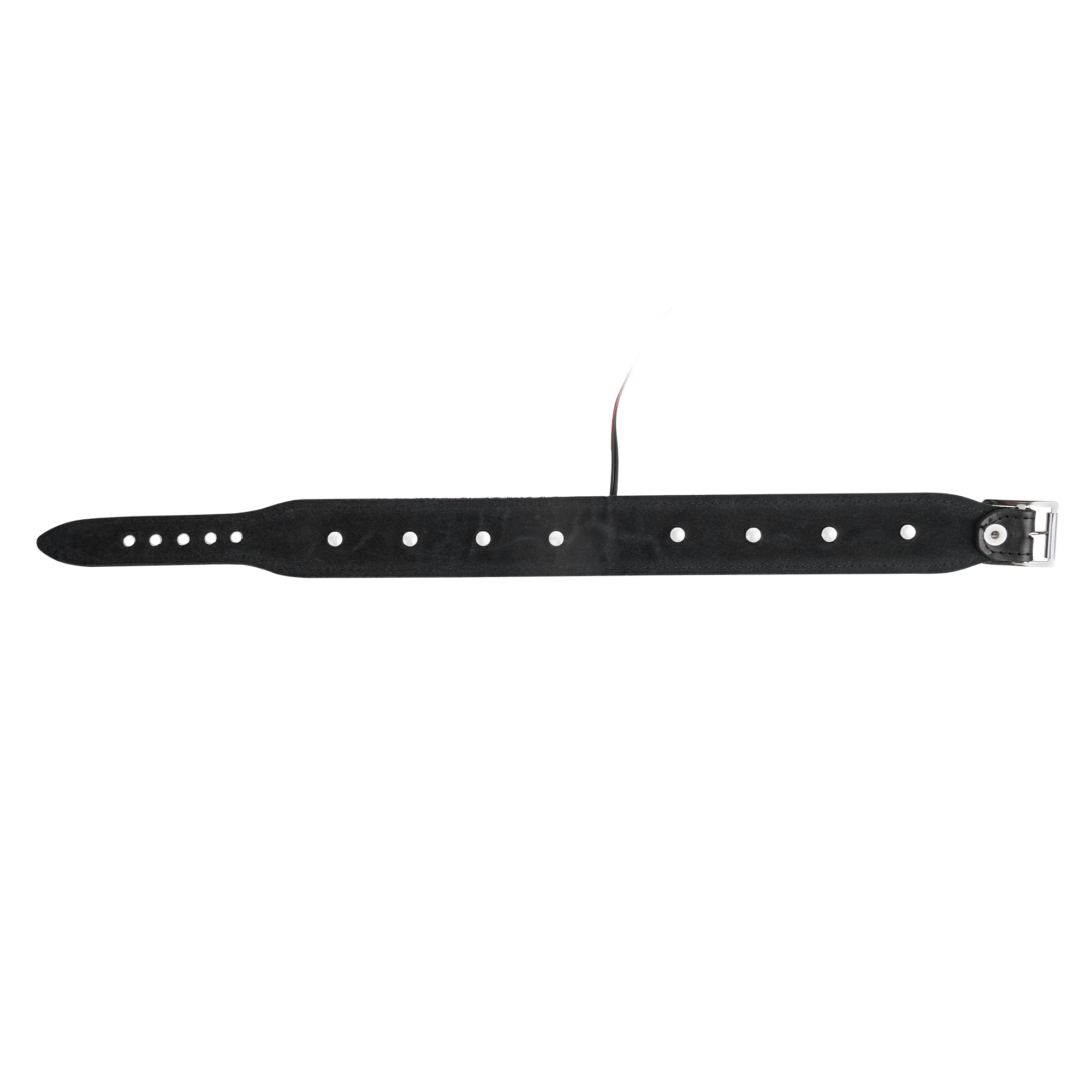 Rimba Bondage Play – Bipolares Schockhalsband aus Leder – Schwarz