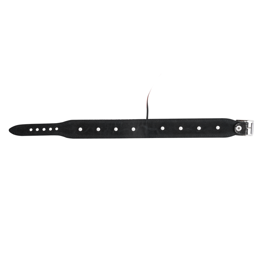 Rimba Bondage Play – Bipolares Schockhalsband aus Leder – Schwarz