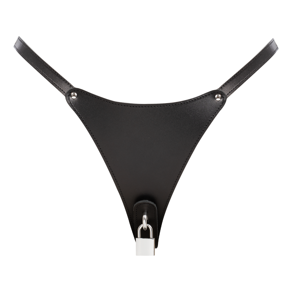 5: Rimba Bondage Play – Abschließbarer Leder-String – Schwarz