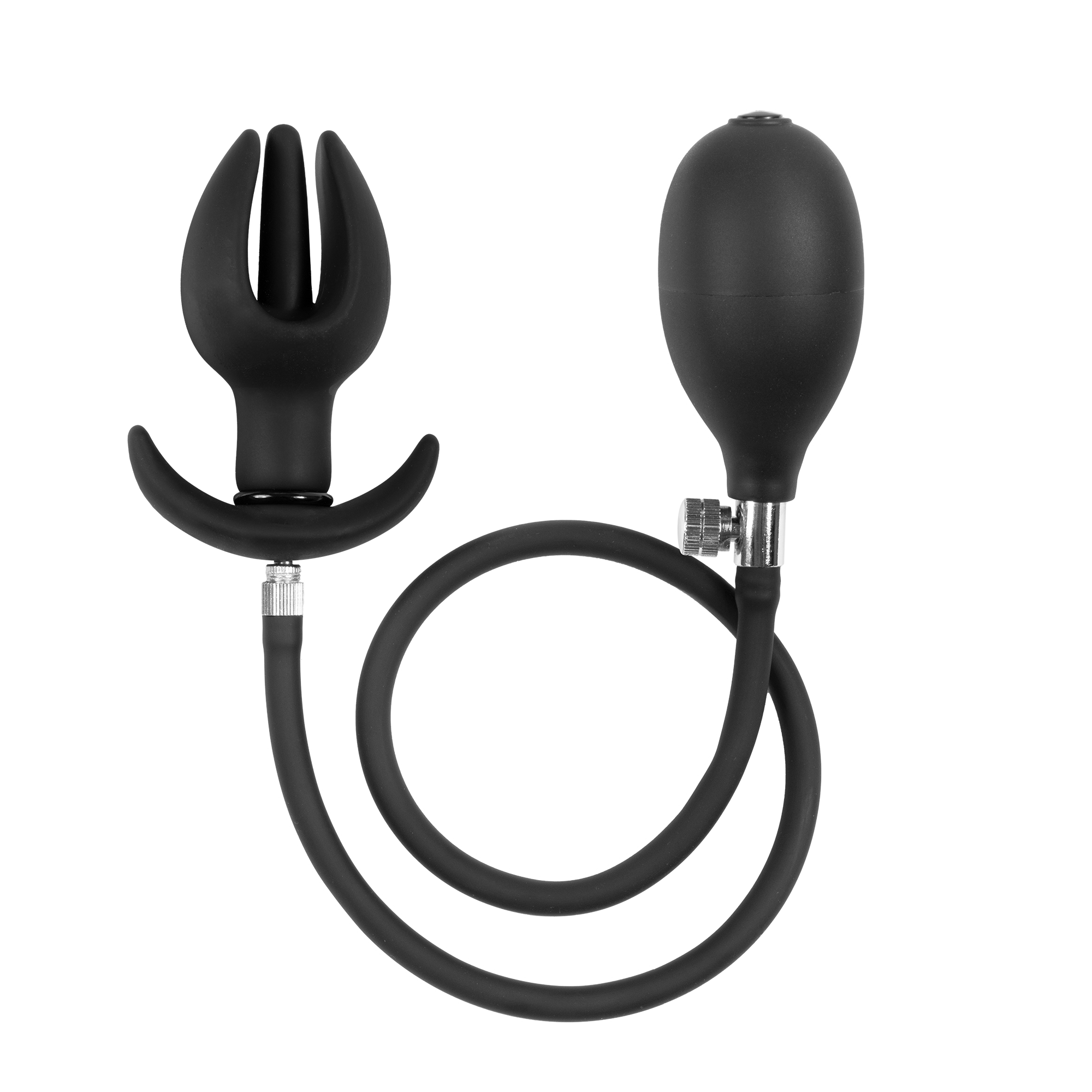 5: Rimba Bondage Play – Keuschheitsgürtel aus Leder mit aufblasbarem Analplug – Schwarz