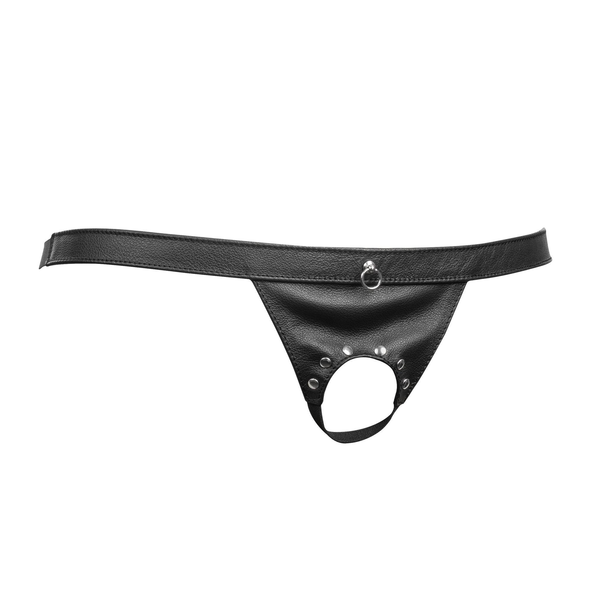 3: Rimba Bondage Play – Offener Lederslip für Herren – Schwarz