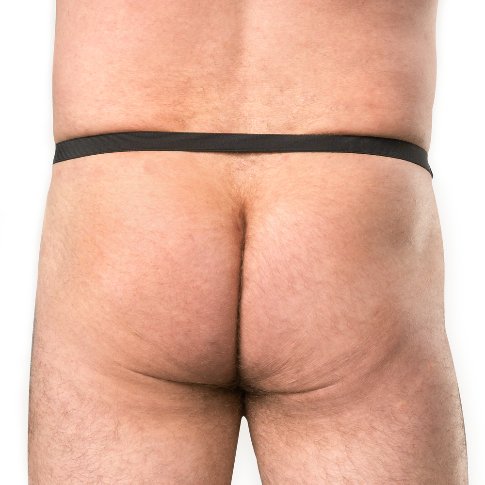 2: Rimba Bondage Play – Offener Lederslip für Herren – Schwarz
