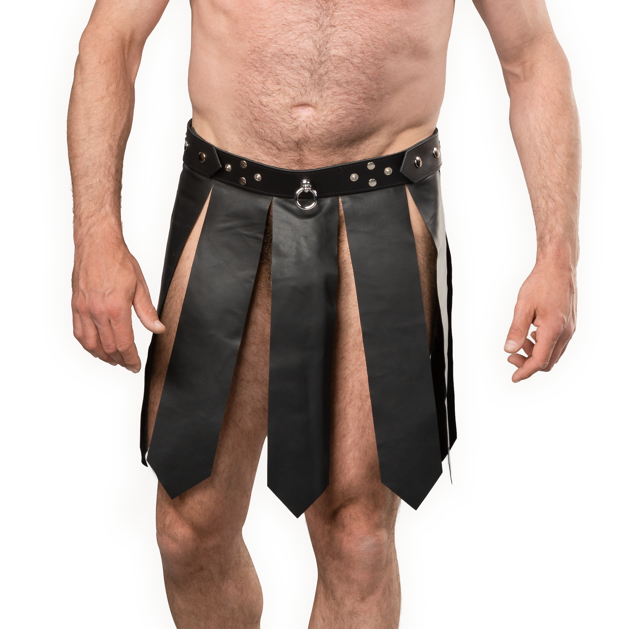 3: Rimba Bondage Play – Lederrock für Männer – Schwarz